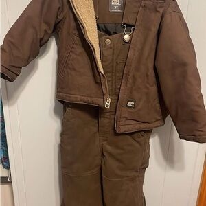 Berne Brown Kids Overalls and Jacket
